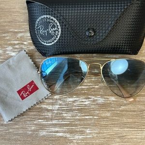 Authentic Ray Ban blue gradient aviator sun glasses